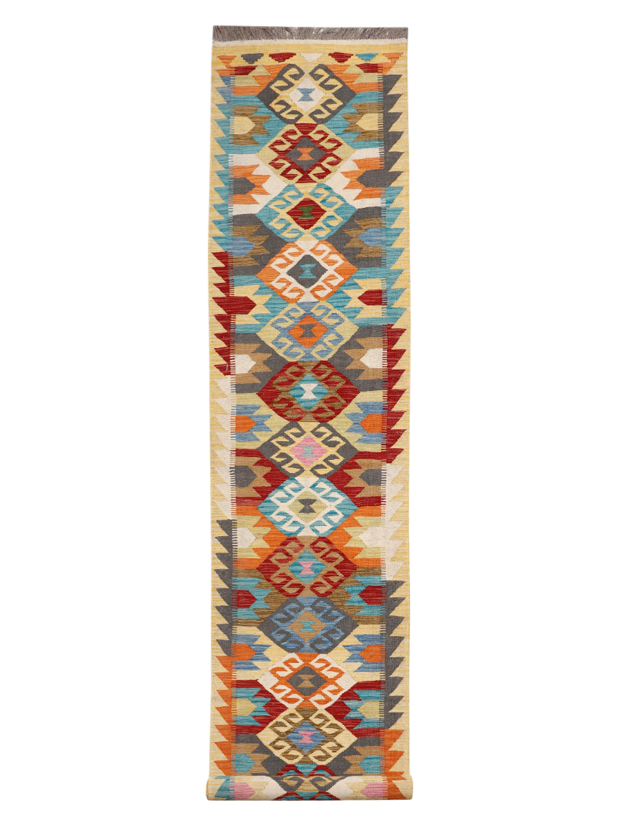 Maimana Kilim Runner - 488 × 83 cm (16'0" x 2'9")