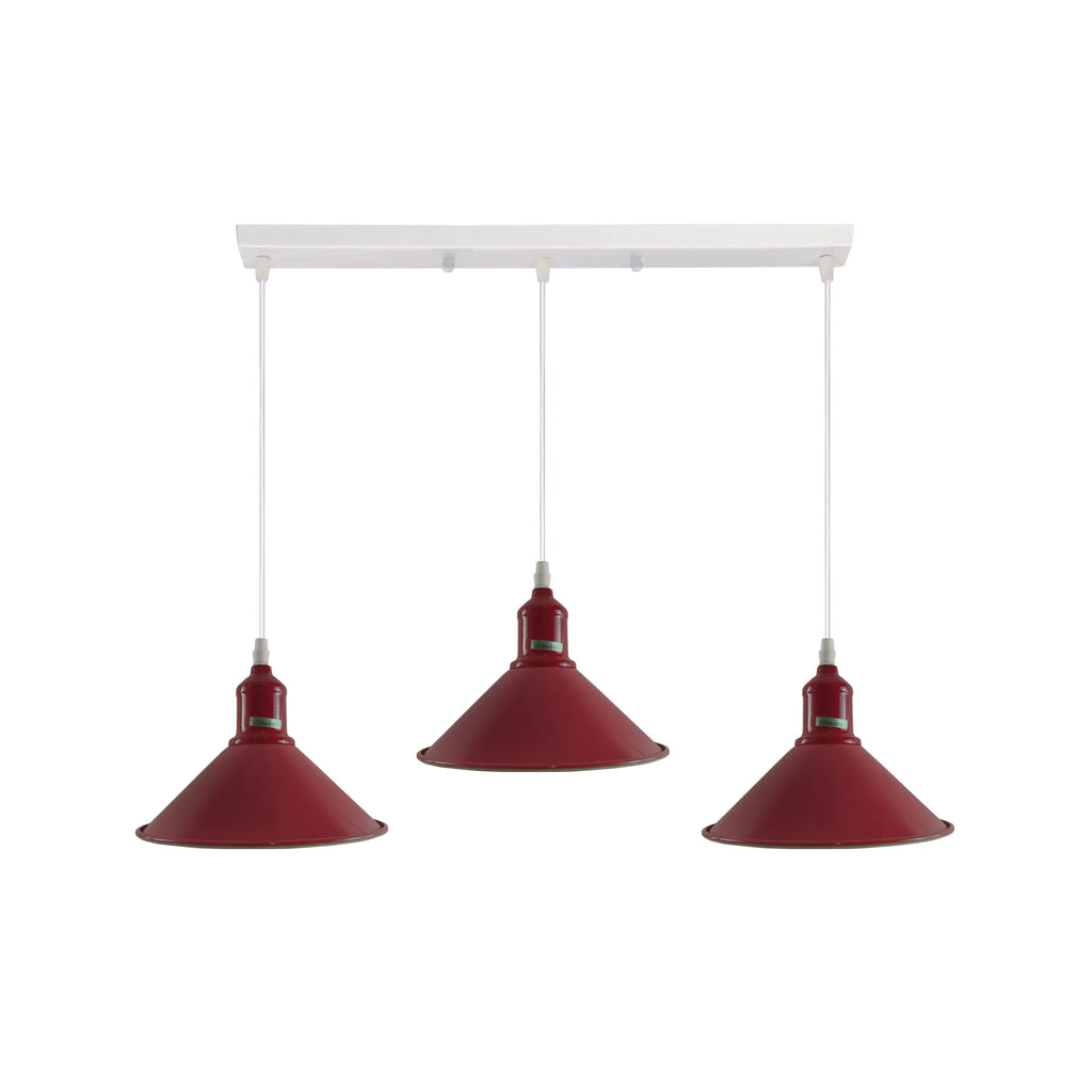 3 Way Industrial Vintage Hanging Pendent Ceiling Light Fittings~4324