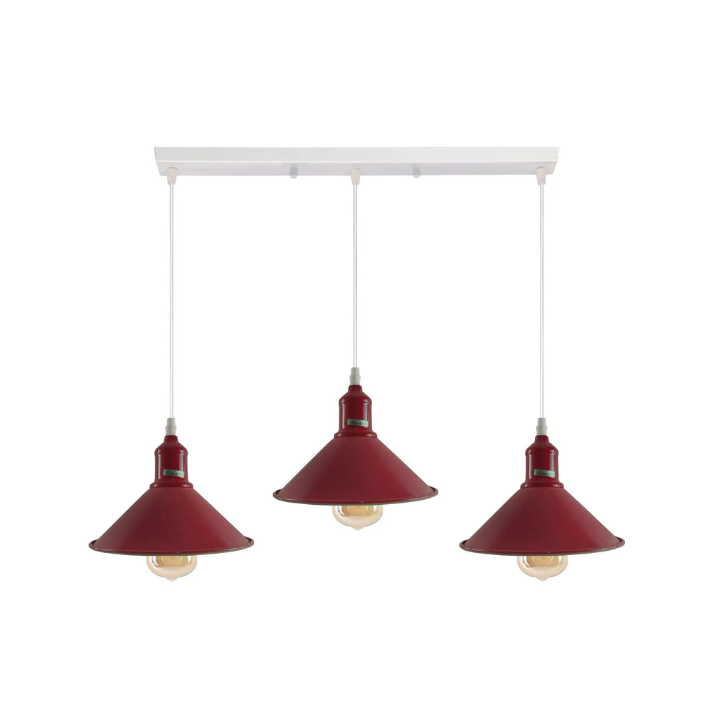 3 Way Industrial Vintage Hanging Pendent Ceiling Light Fittings~4324