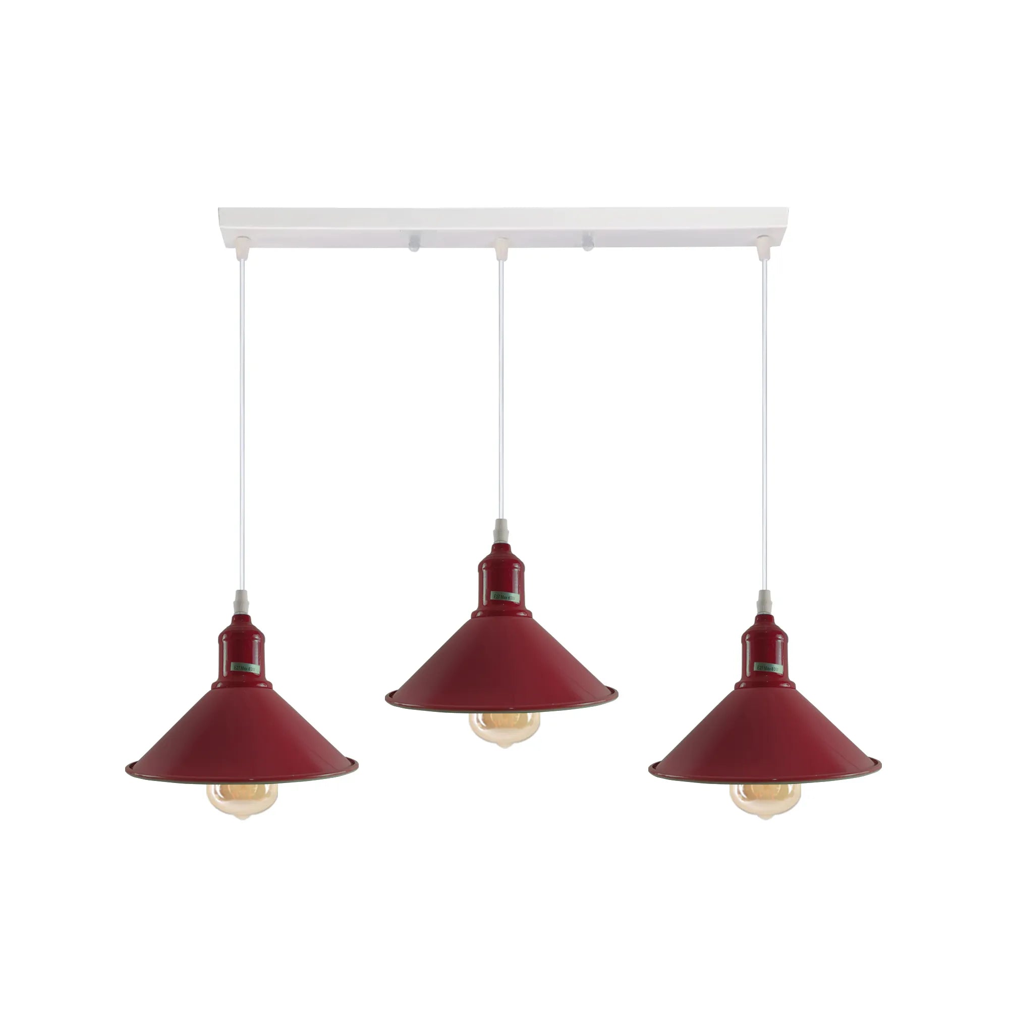 3 Way Industrial Vintage Hanging Pendent Ceiling Light Fittings~4324
