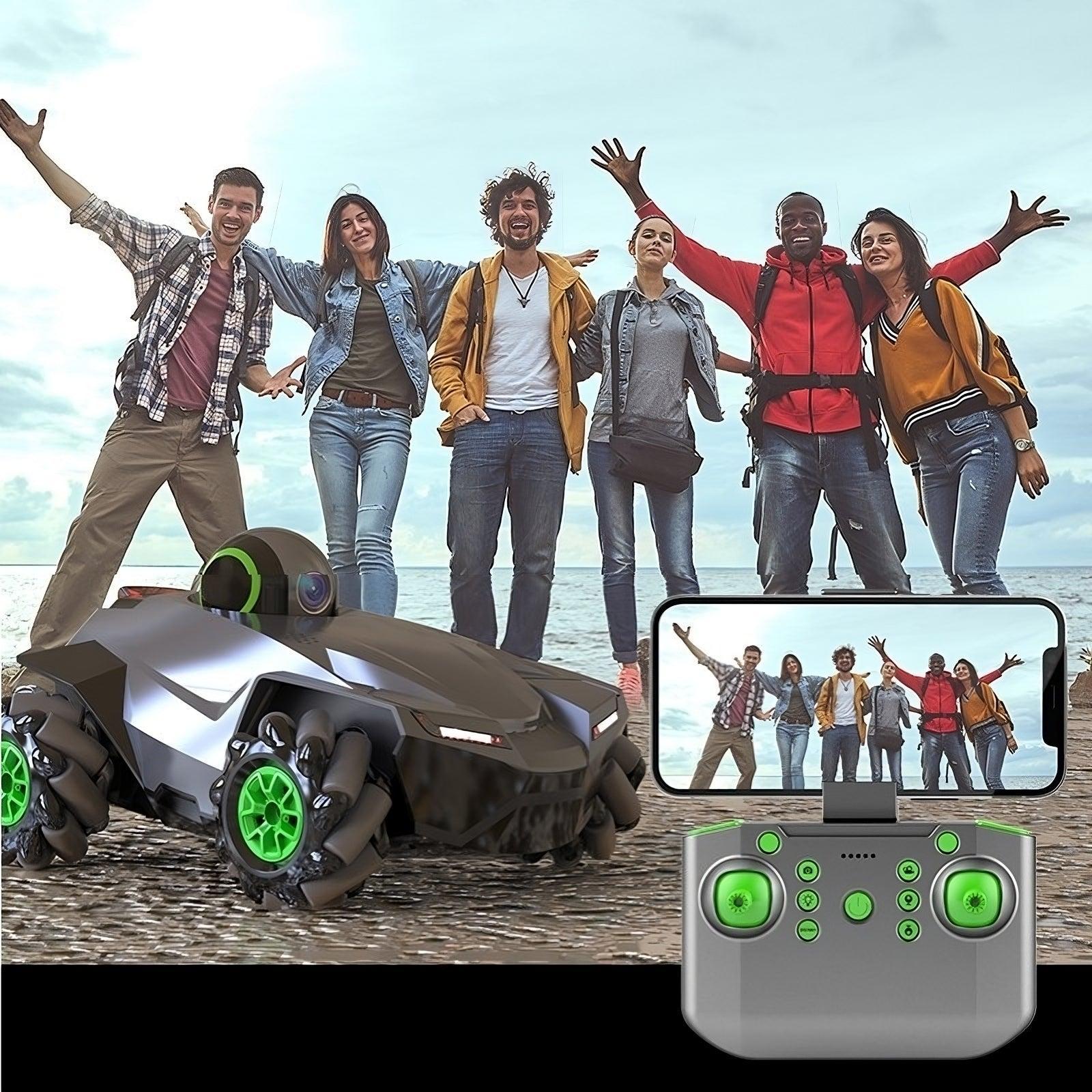 Remote-Controlled Surveillance Camera Car 720P WIFI Camera,  Adjustable Camera Angle