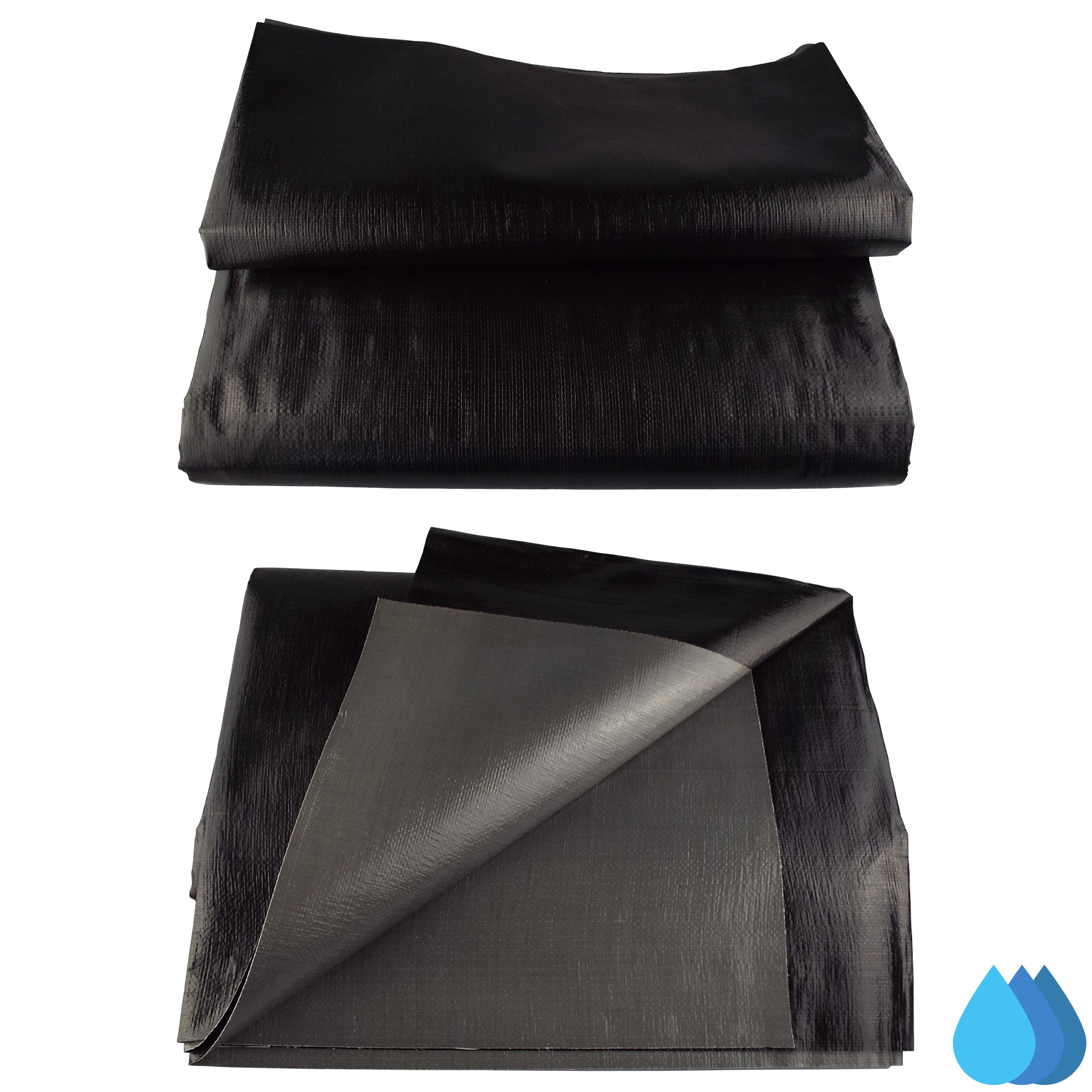 4m x 6m Black Pond Liner, L-Grade 200 GSM