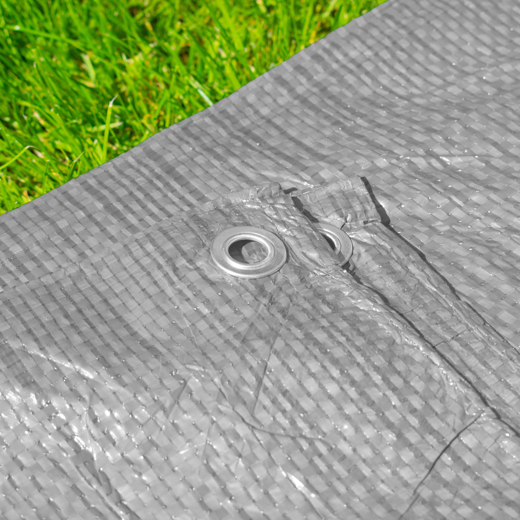 Gray S-Grade Tarpaulin 1.5m x 2m Waterproof Tarpaulin Cover Outdoor Ground Sheet