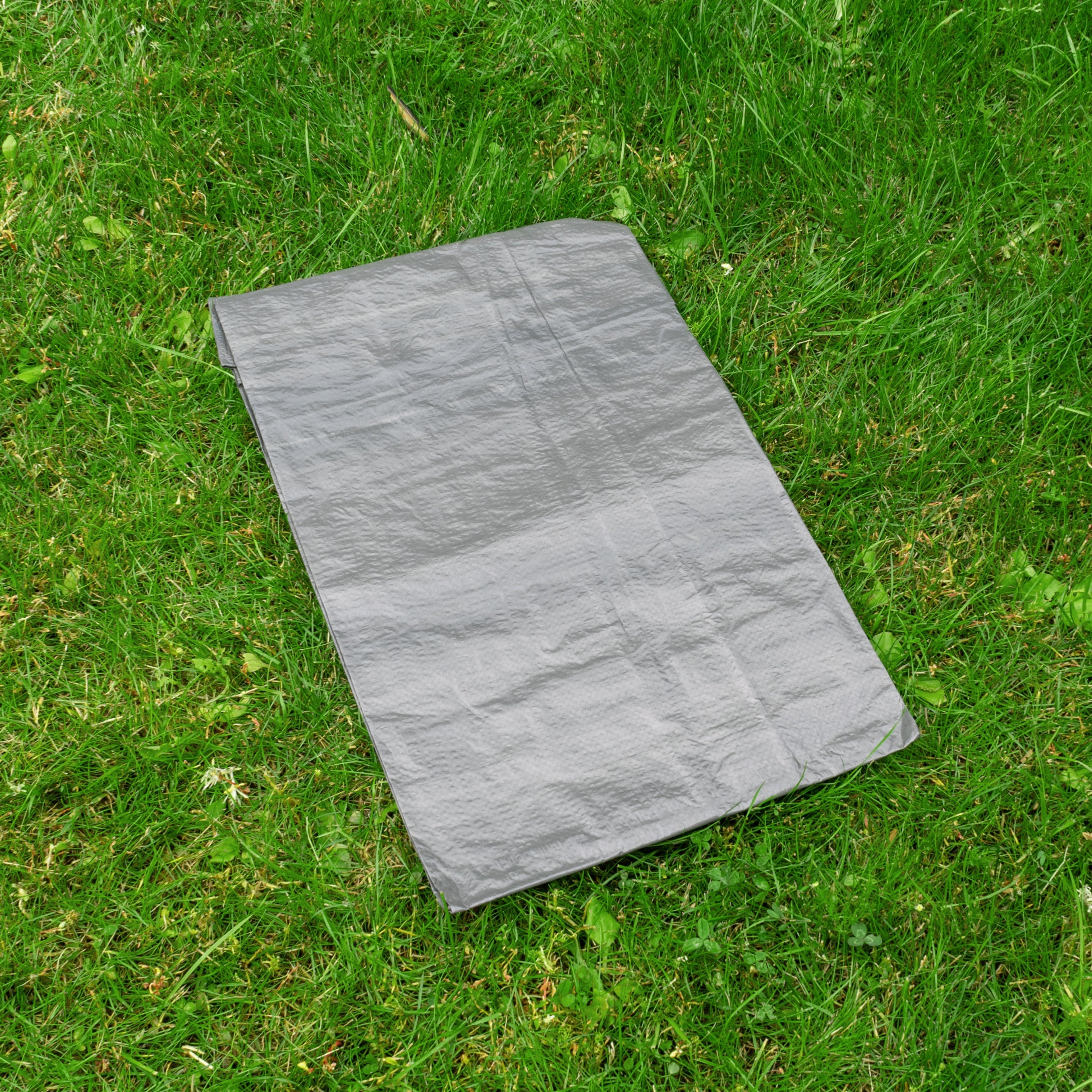 Gray S-Grade Tarpaulin 1.5m x 2m Waterproof Tarpaulin Cover Outdoor Ground Sheet