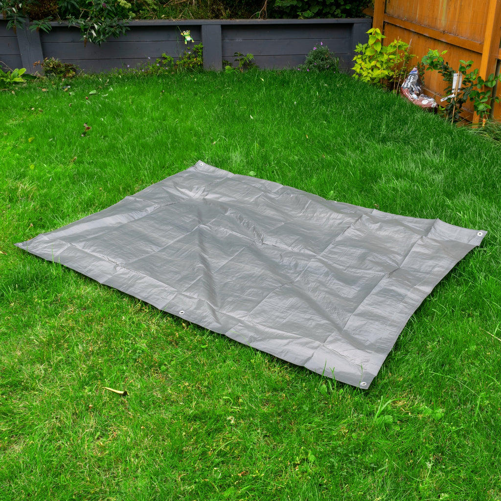 Gray S-Grade Tarpaulin 1.5m x 2m Waterproof Tarpaulin Cover Outdoor Ground Sheet