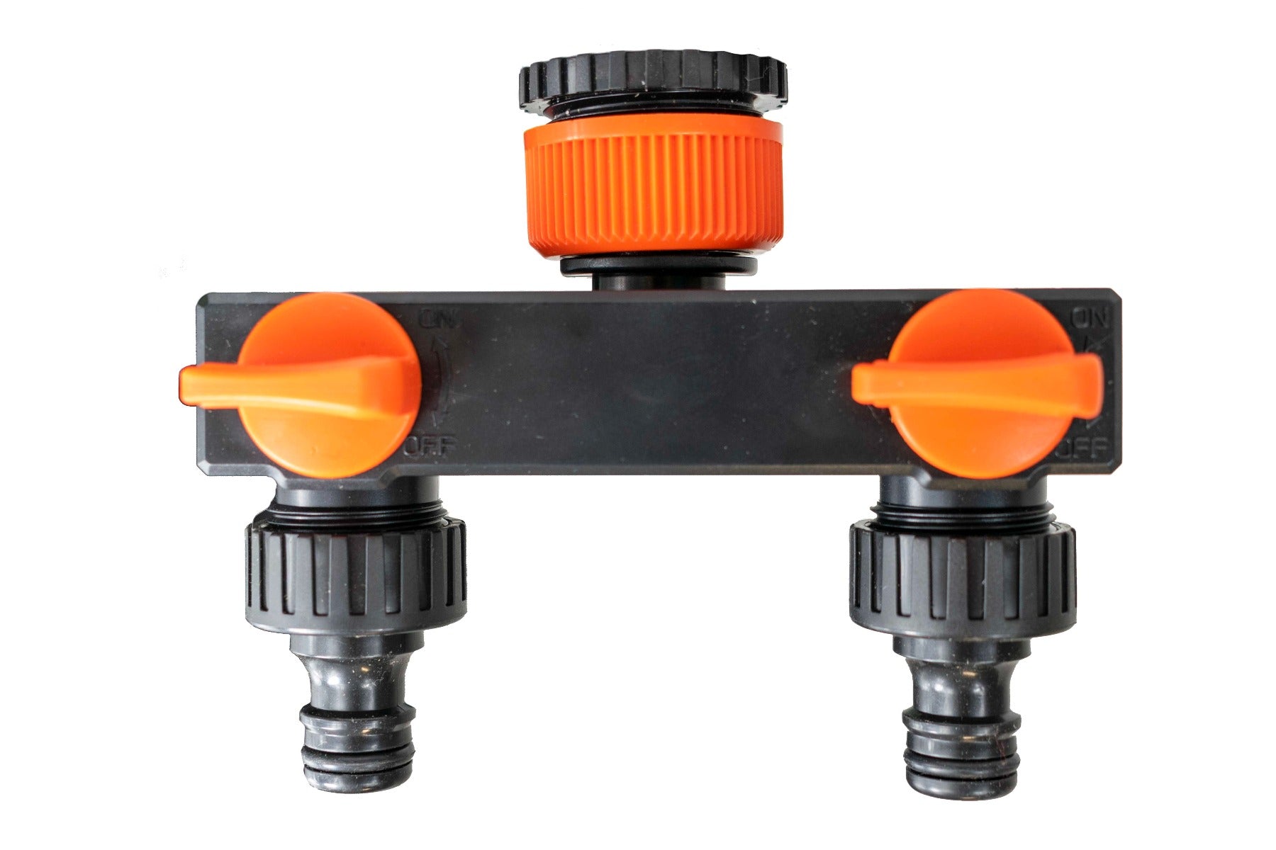 2 Way Tap Splitter PP with Valves and Snap-On Male Connectors BSP Thread Fitting