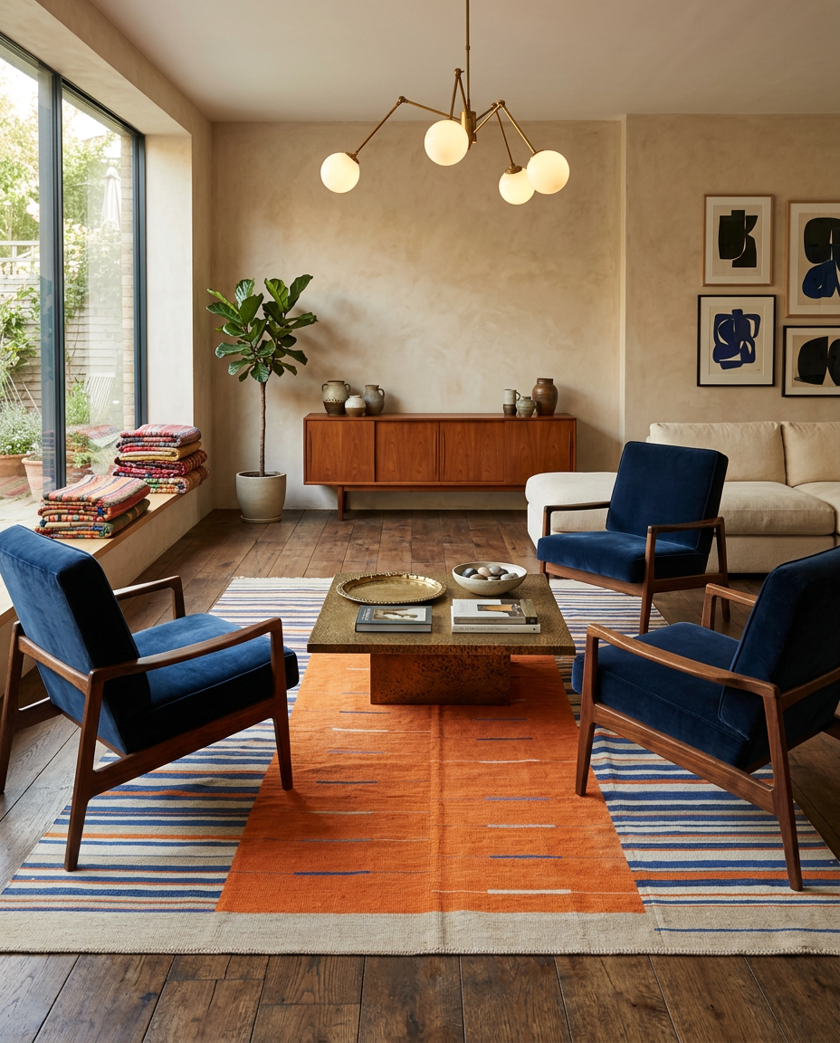 Modern Flatweave Rug - Size: 152 x 100 cm