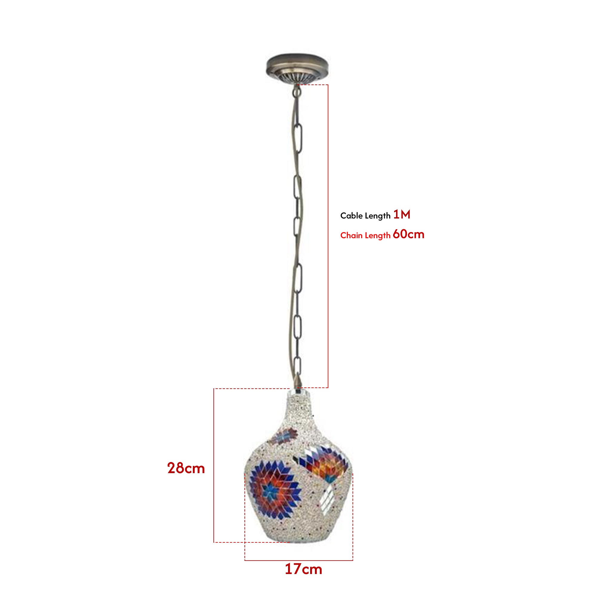 Hanging Handmade Hurricane Mosaic Pendant Lamps Antique Moroccan Ceiling Light~4969