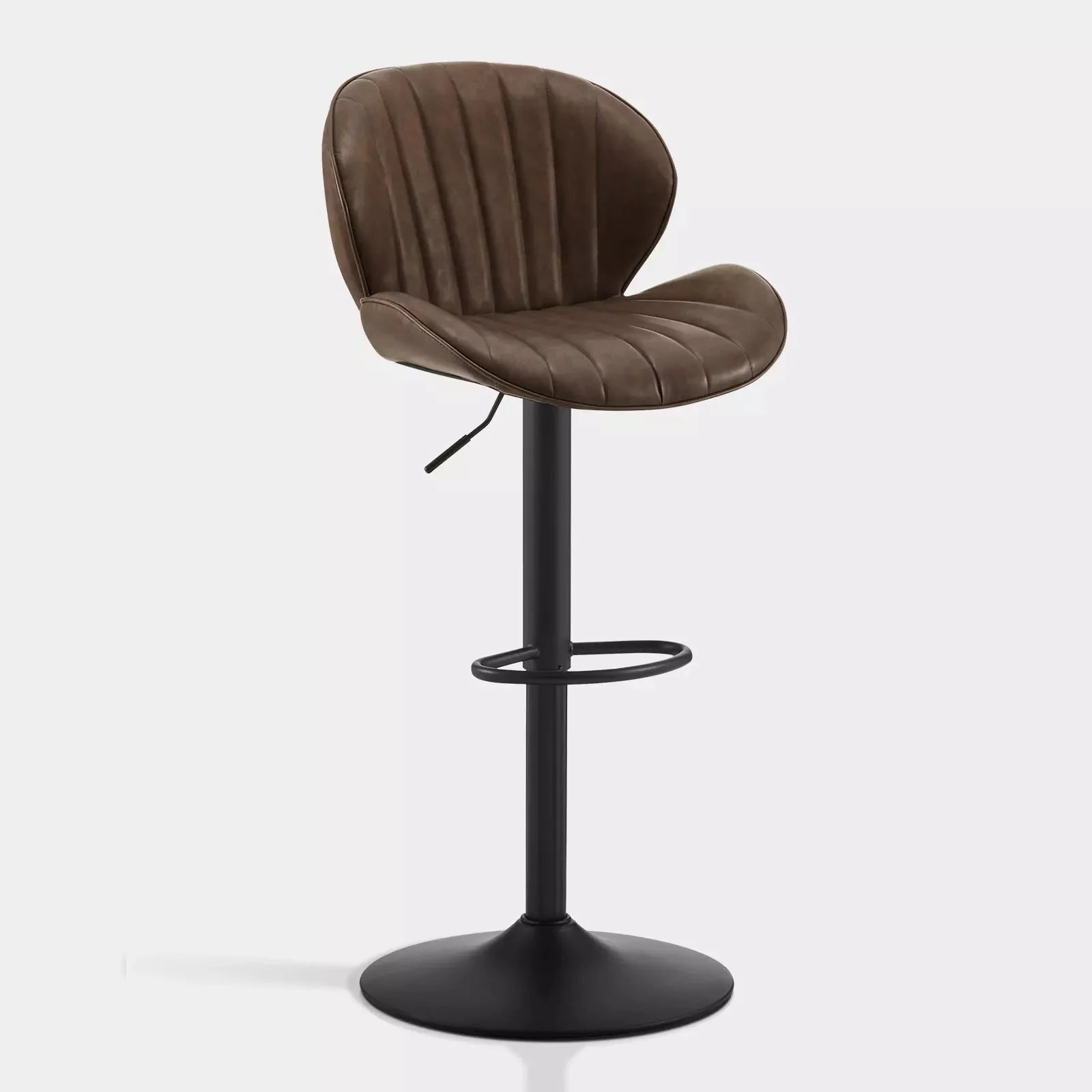 Caryol Faux Leather Bar Stool [Height Adjustable][Set of 2]